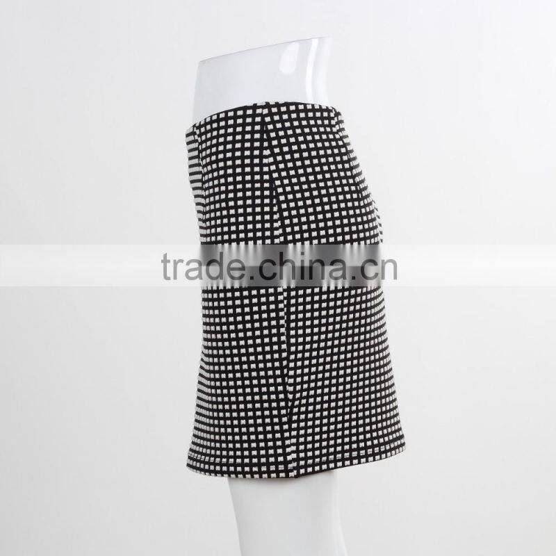 F5S43018 Latest Fashion Women Check Grid Mini Skirts