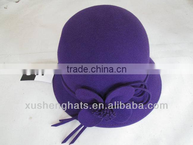 white wool felt hat with ears for girls