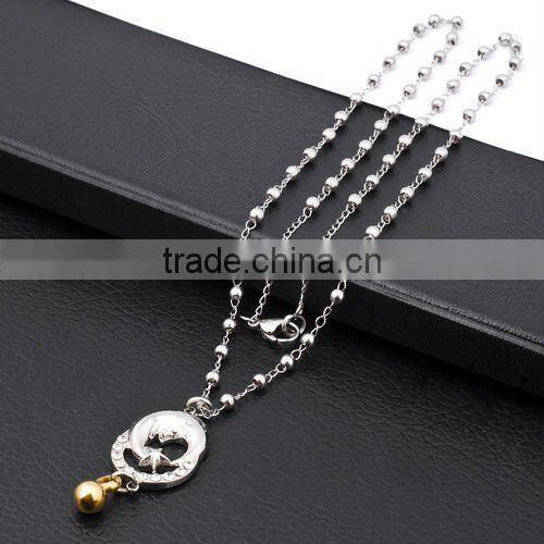 New Stainless Steel Sideways Cross Necklace(RN10034)