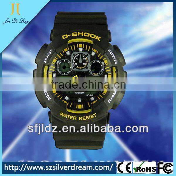 Stainless Steel Silicone Chronograph Watch Water resistance