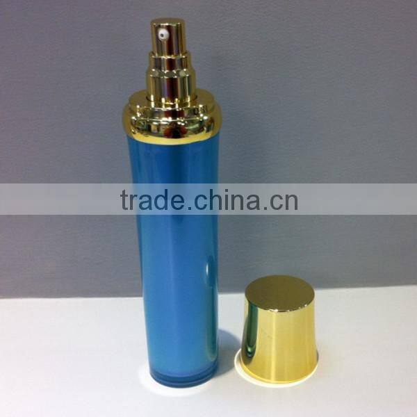 2014 hot selling round cosmetic bottle acrylic cream bottle with pump