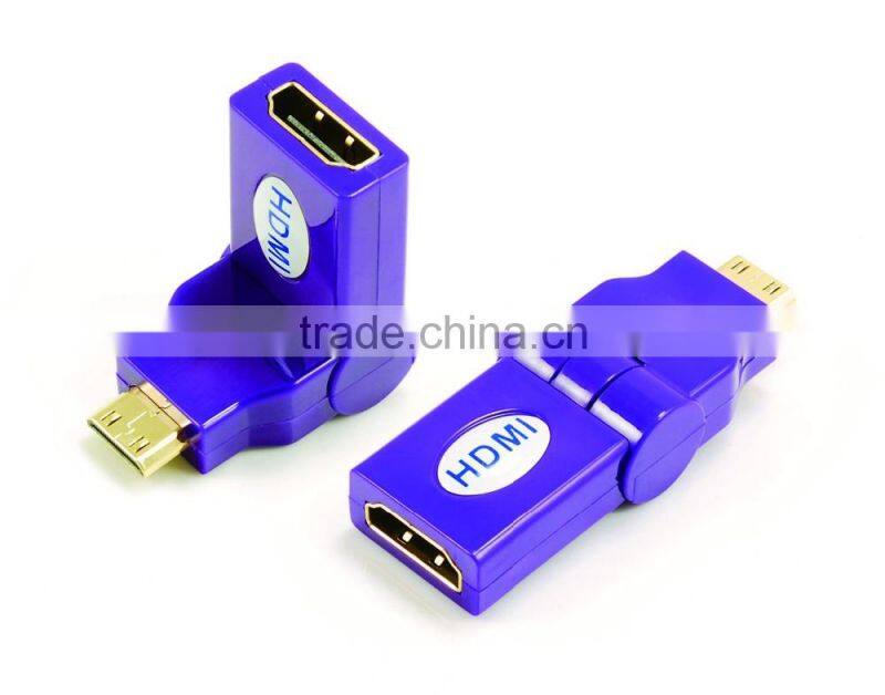 HDMI female to MINI male adapter rotating 180 degree
