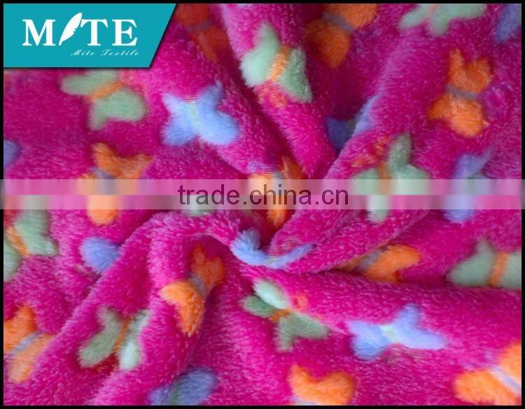 jacquard knit coral fleece for bathrobe Solid color polyester Jacquard flannel fleece for blankets china