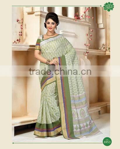 Rust Cotton Silk Saree