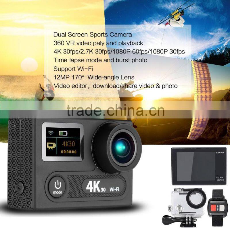 2016NEW Action Video Camera Camcorder Dual screen actioncam with VR Function