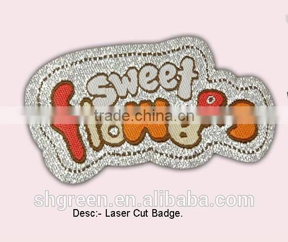 laser cut woven sleeve tag