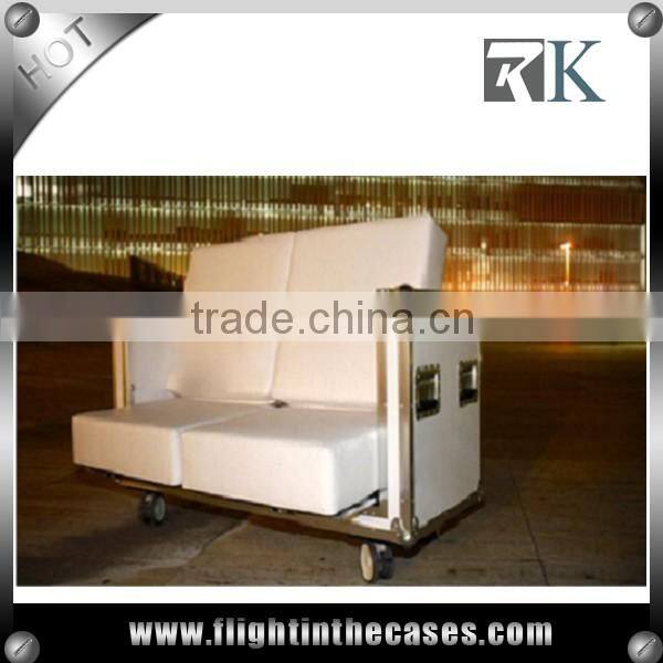 New style fashionable heavy duty aluminum carrying truck sofa flight case