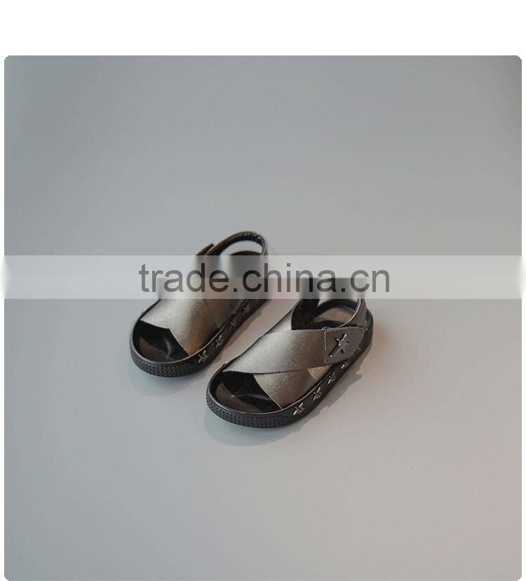 fashion child shoes silver and white leather baby shoes