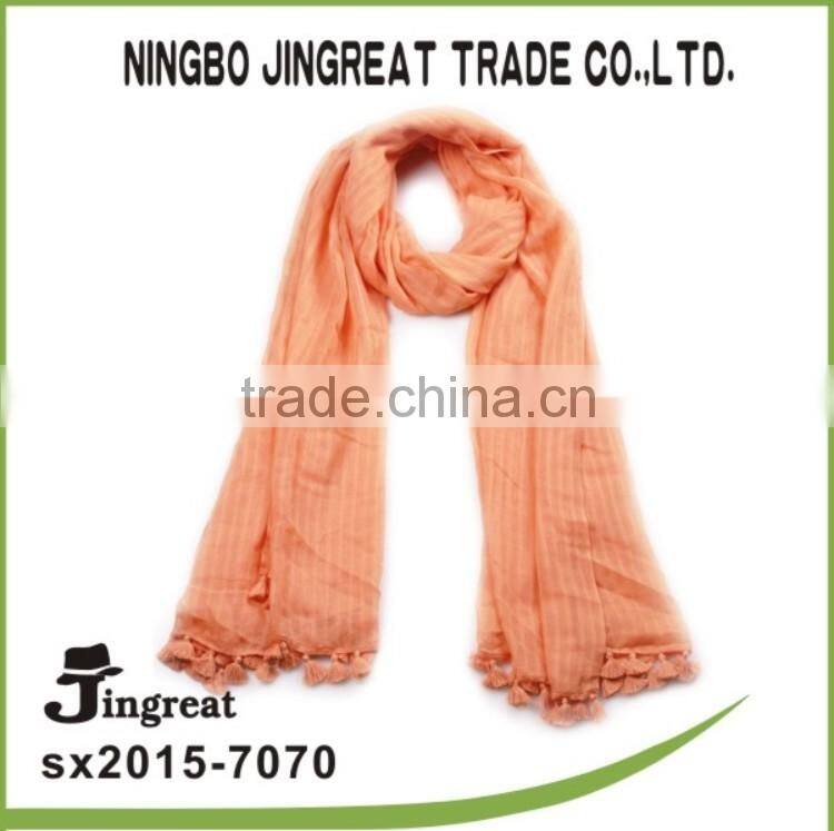 red pure color long lady's plain scarf