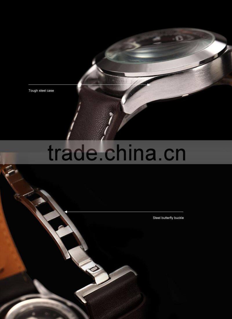 KS Navigator Men Leather Automatic Mechanical Analog Watch