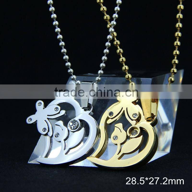 fashion women Free Shipping Heart Pendant Necklace with rhinestone