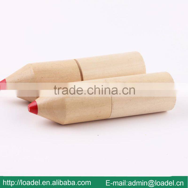 12pcs 3.5" natural wooden pencil case