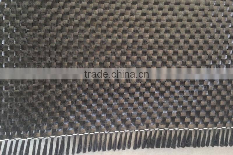12K 800DTex 400g/m2 Plain Weave Fabric Carbon Fiber Yarn Woven Cloth 1m Wide
