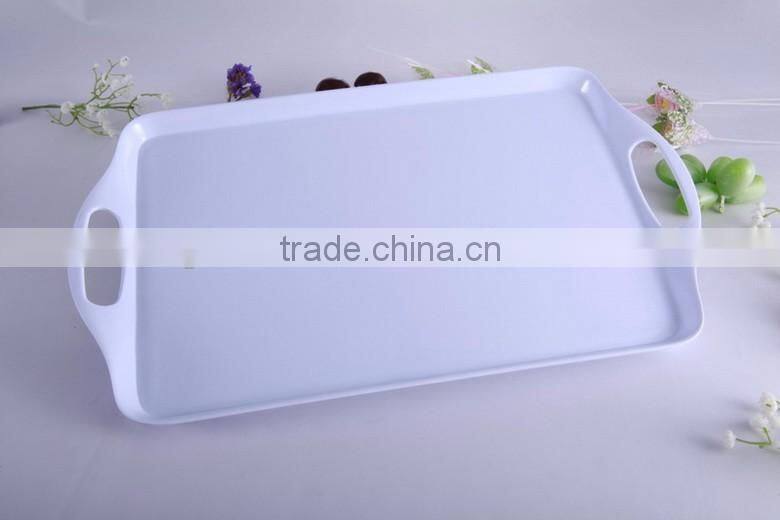 Creative design rectangular anti-slip melamine serving tray,designer food serving trays