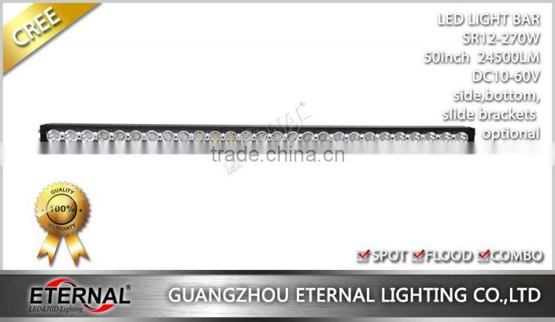 50inch 270W LED light bar single row high power offroad bar light 4x4 4WD racing auxiliary lighting