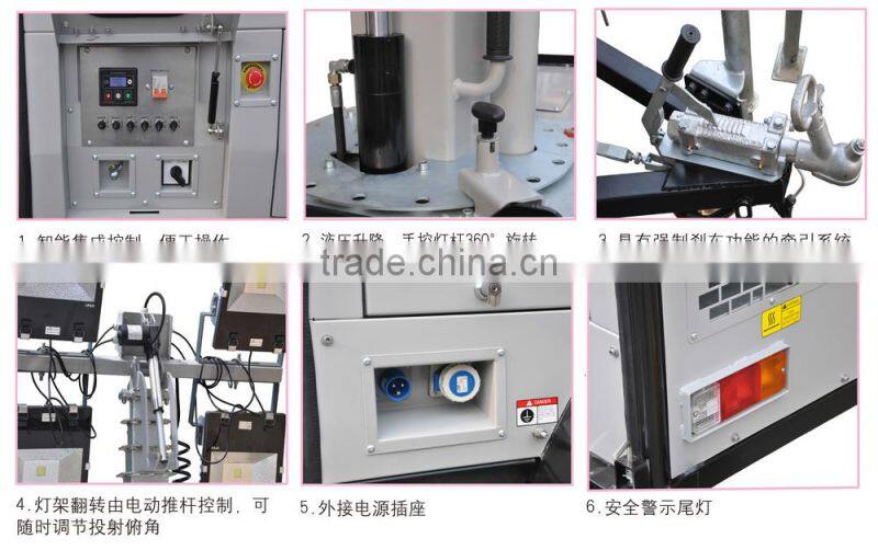 factory supply elevate by hydraulic diesel engine portable light tower