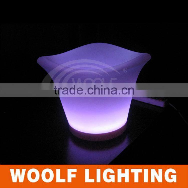 led glowing plastic champagne ice bucket with stand