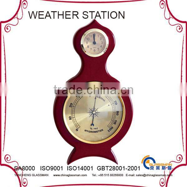indoor multifunction weather station YG1613 with wood base