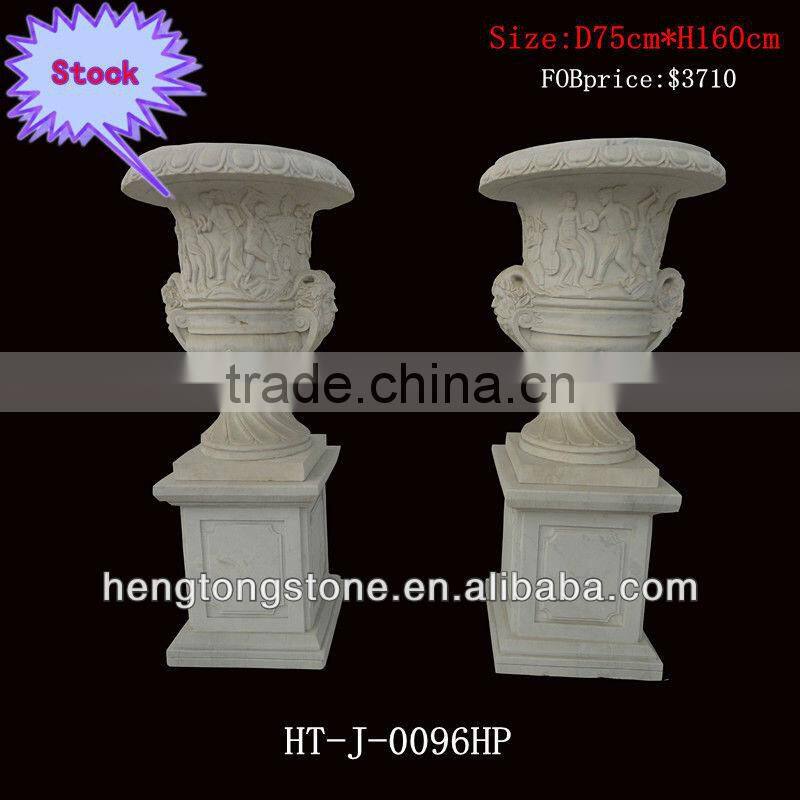Elegant Yellow Marble Flowerpot Cheap