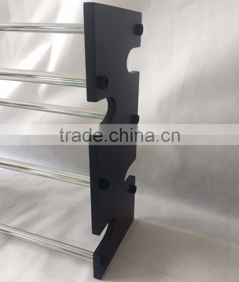 Expandable 4 Tier Free Standing Shoe Rack Stainless Steel Wood Closets