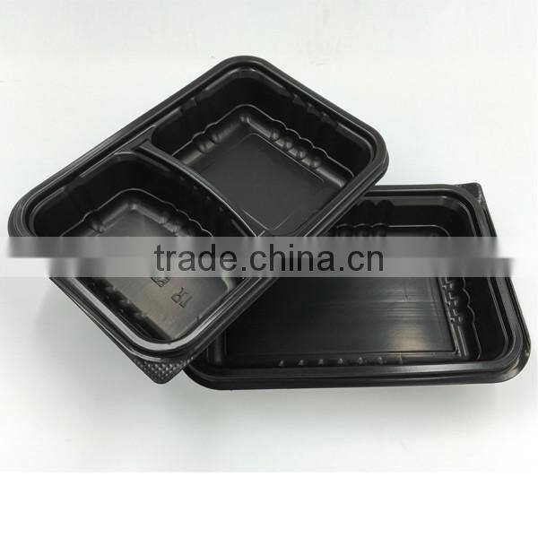 Clear and white food grade blister PET 4 compartment food tray