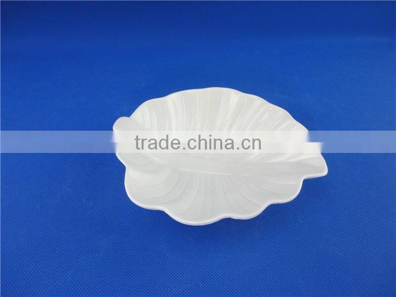 ceramic leaf shape popcorn bowl