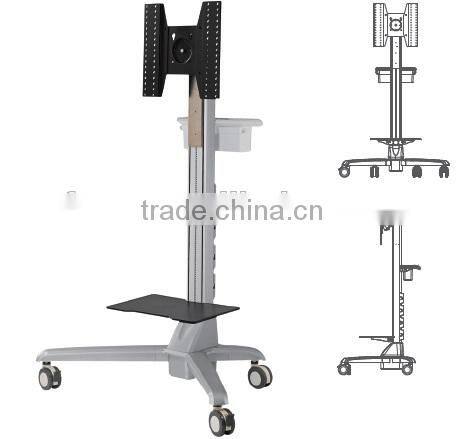 Conference Mobile TV Trolley Cart with Documents basket handle