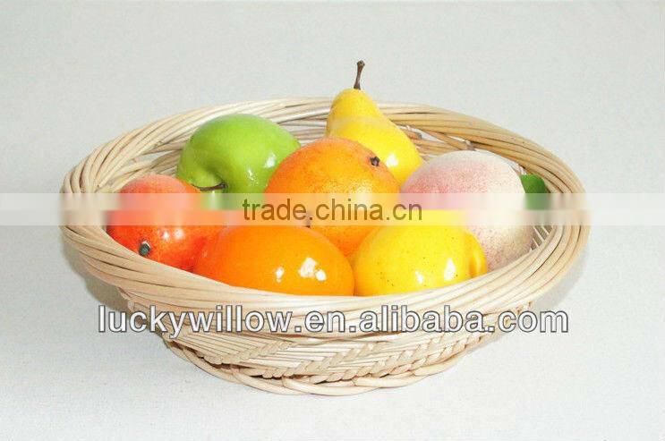 wholesale natural round wicker handmade fruit basket without handle