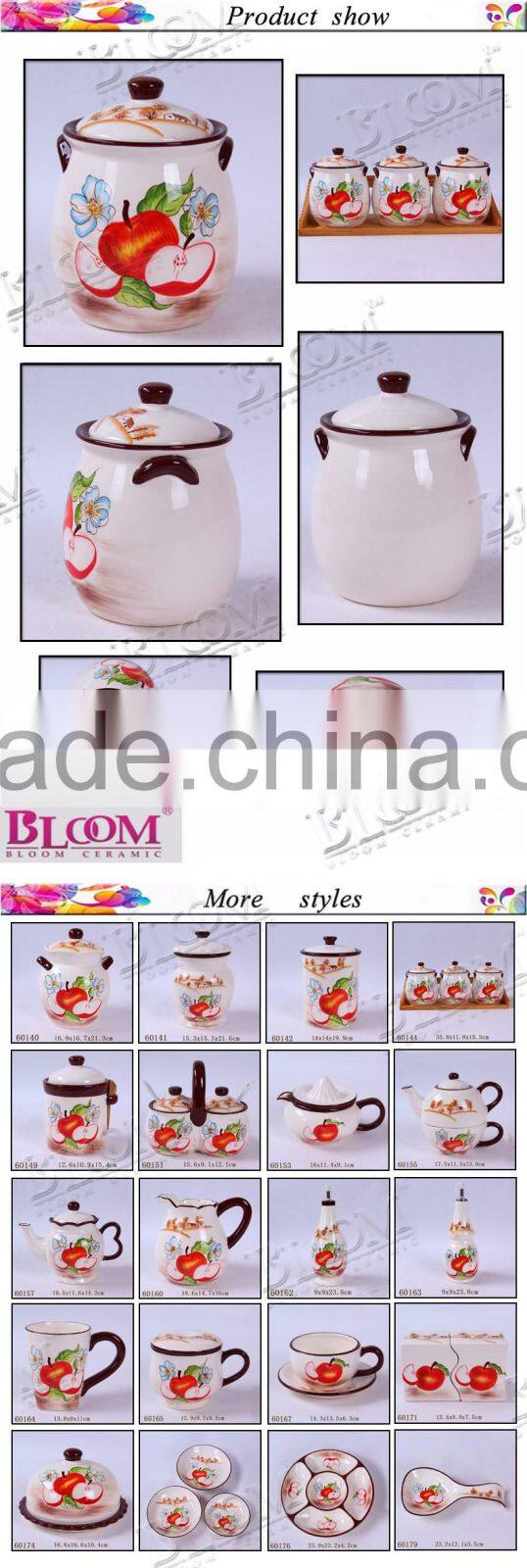 High Quality ceramic canister tea coffee sugar set