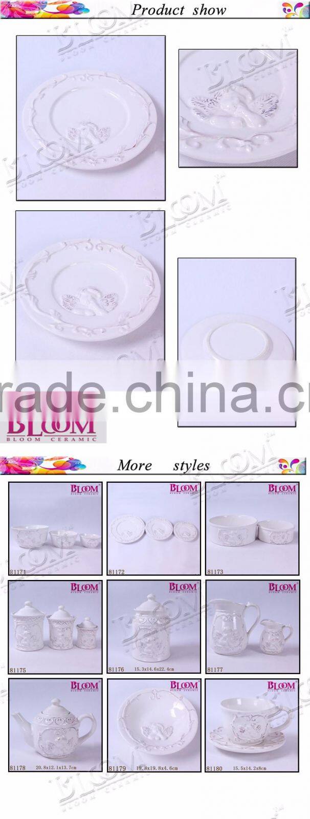 Hot sale wholesale ceramic white dinner plate
