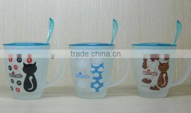 330ml 11oz customized frosted coffee water cup glass mug