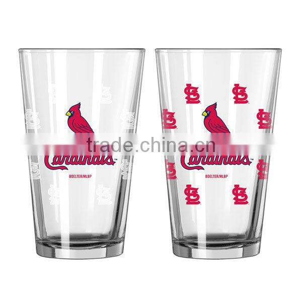 480ml 16oz drining juice glass cup water glass with color printing.