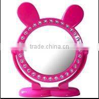 Heart Shape Round Table Cosmetic Mirror with two sides