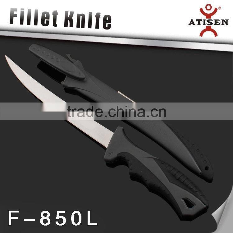 Hot Sale 8" Fillet Knife PP+TPR Handle Fishing Knife Tool Sheath With Steel Grit Sharpener