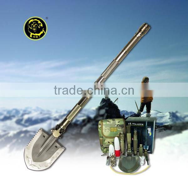 Newest Camping Equipment Survival Shovel Camping Cut Dig Hammer Fire Starter Chain Saw