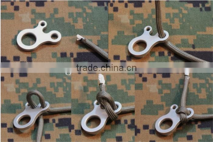 Outdoor Emergency Survival Stainless Steel 3 Hole Rope Knotting Buckle