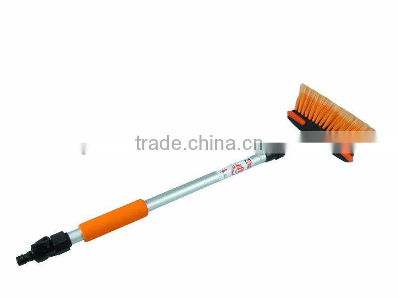 8" Flow-thru truck RV car wash brush with long handle