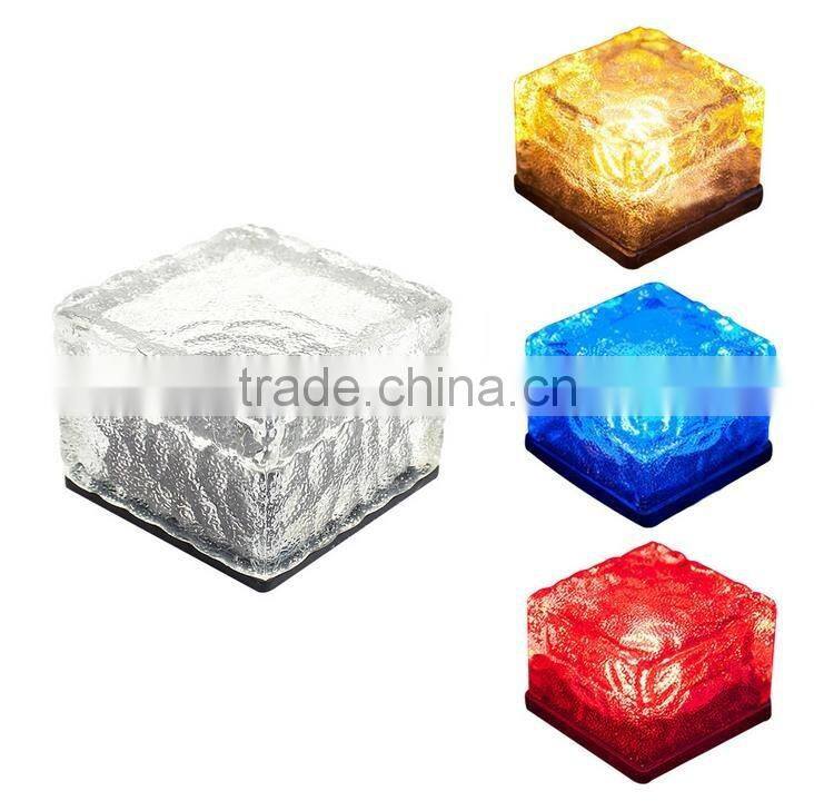 Solar glass ice blocks light Colorful lawn lamp