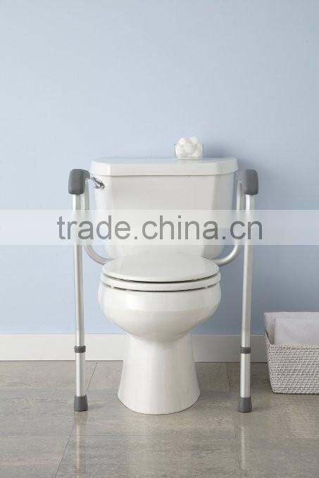 Adjustable Metal White Stand Alone Toilet Safety Rails
