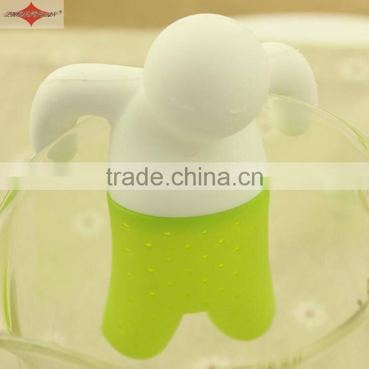ZY-E3144 Hot Sales food grade Infuser Man shape Silicone Tea Strainers