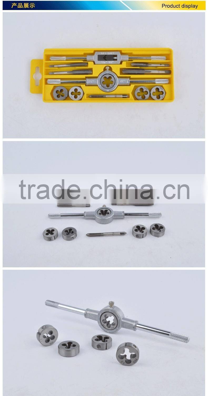 tap and die set with 12pcs hand taps and dies taps china
