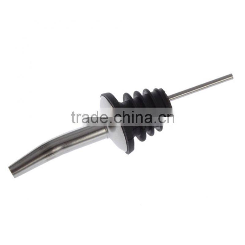 Stainless Steel Liquor Spirit Pourer Free Flow Wine bottle pourer Rubber Stopper