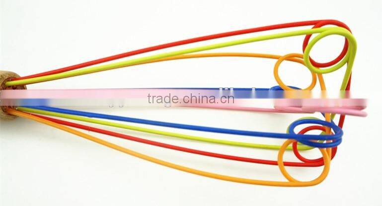 13009 Silicone Whisk with wooden handle