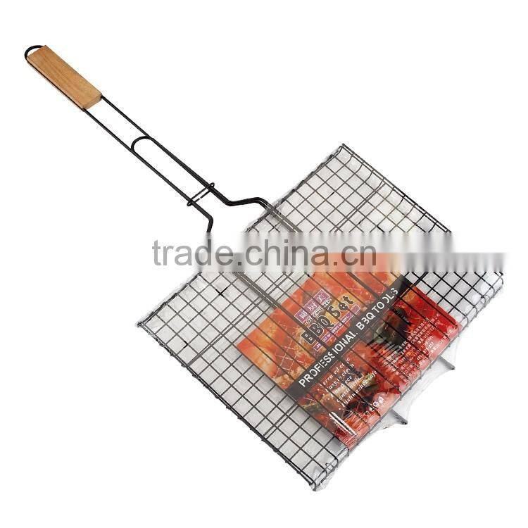Outdoor camping heat resistance portable BBQ fish grill wire meshes