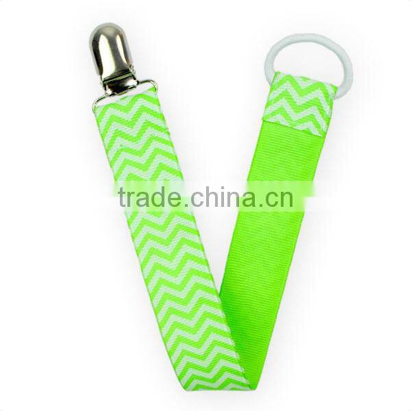 Wholesale Soother Baby Pacifier Chain Clip Ribbon Printed Pacifier Clip Baby, High Quality Pacifier Clip Holder