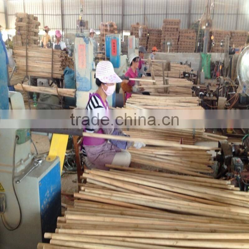 Small cap round wood broom pole