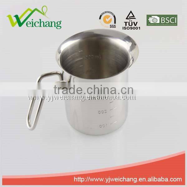 WCJ520 Top rated New design Kitchen Measuring cup, stainless steel milk cup silver 18/8