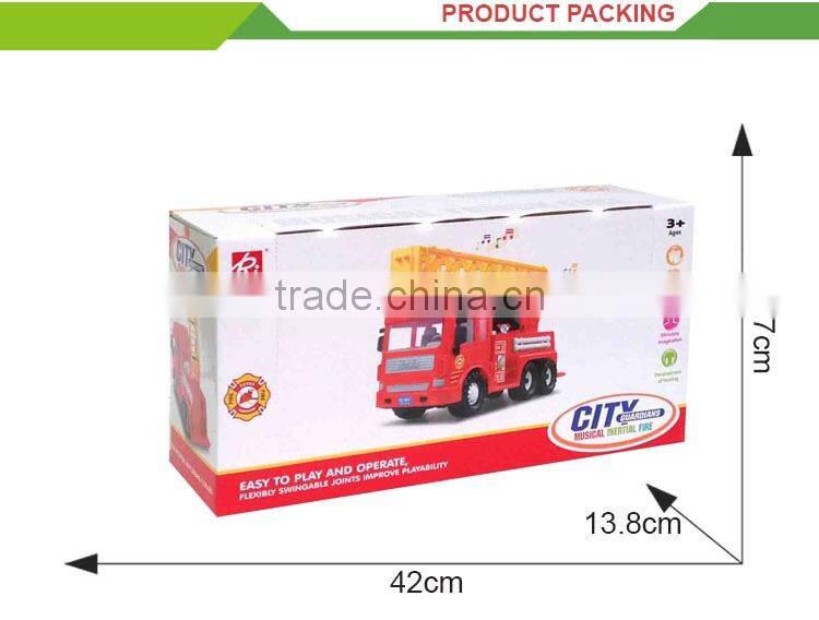 Hot selling friction inertia set plastic electric toy diecast fire trucks
