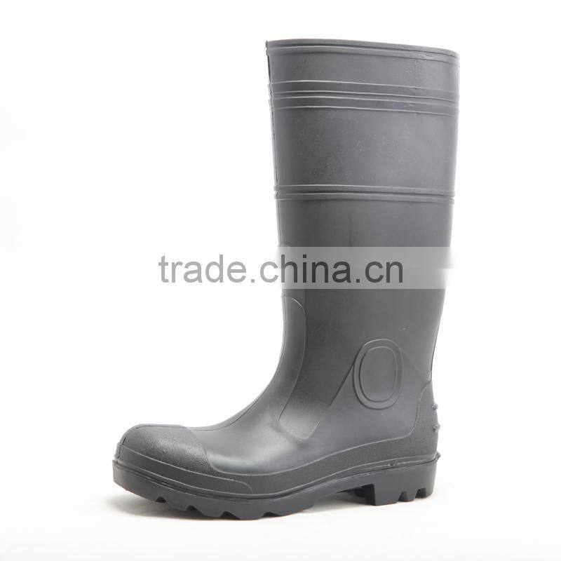 CE EN 20345 S5 cheap Steel Sole And Toe Cap PVC Safety Work Rain Boots constuction industry safety boots