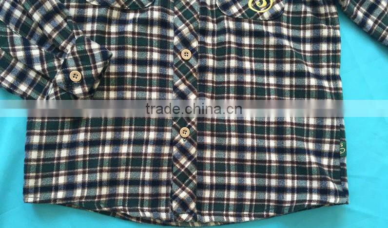 men/boy cotton yarn dye flannel shirt,long sleeve shirt,winter shirt ,embroidery pocket shirt